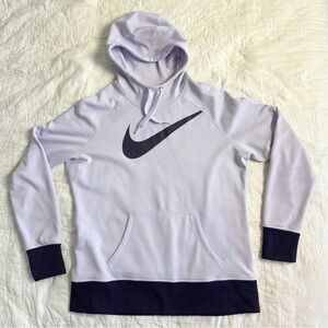 Nike Hoodie Womens Purple High Neck Pullover Therma-Fit Sweatshirt Large Logo L